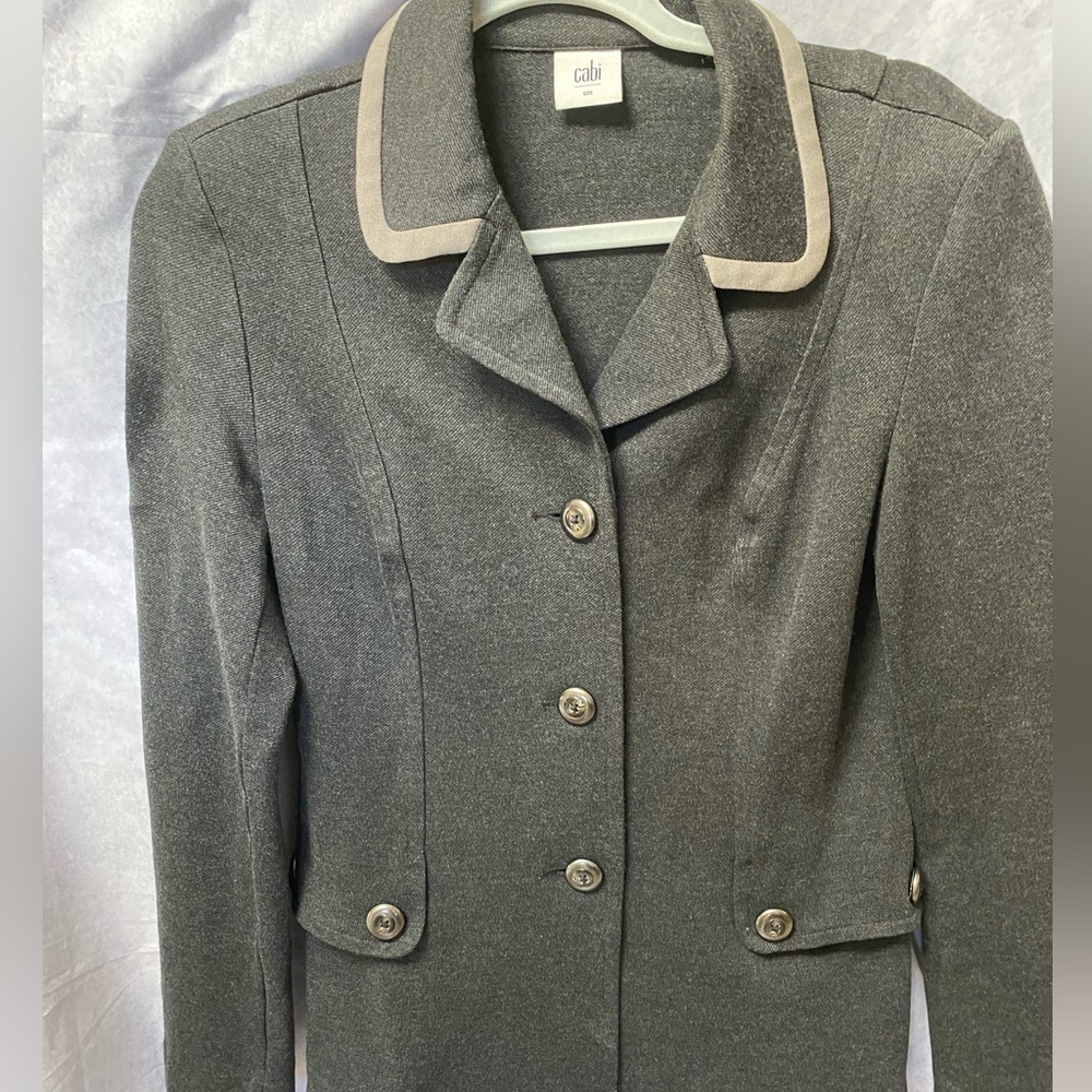 CAbi Ponte Blazer. Sm. Black with Grey Trim
